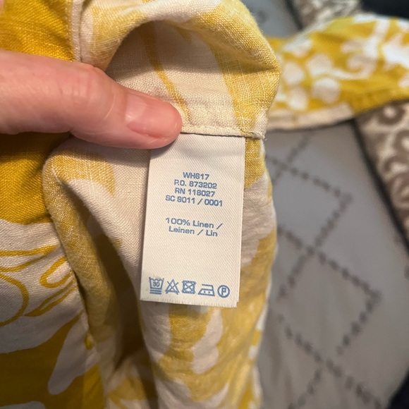 Boden Sunlit Yellow and White Linen Dress - Picture 3 of 4